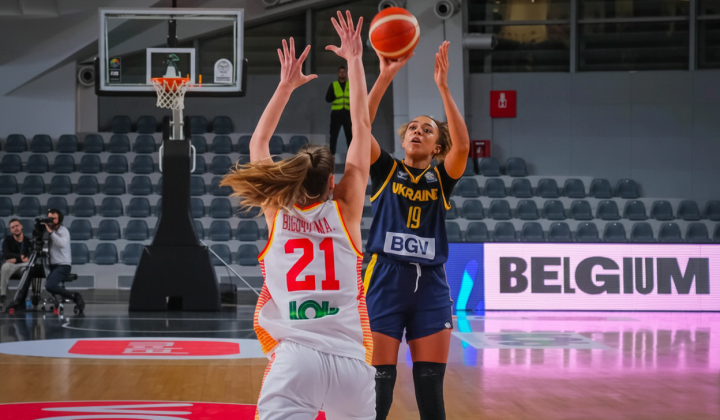 Ukrainian women's national team playing against Montenegro