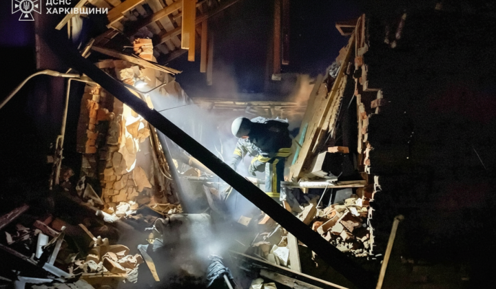 Drone attack on Chuhuiv