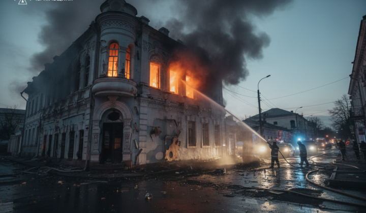 Russian drones attacked the library