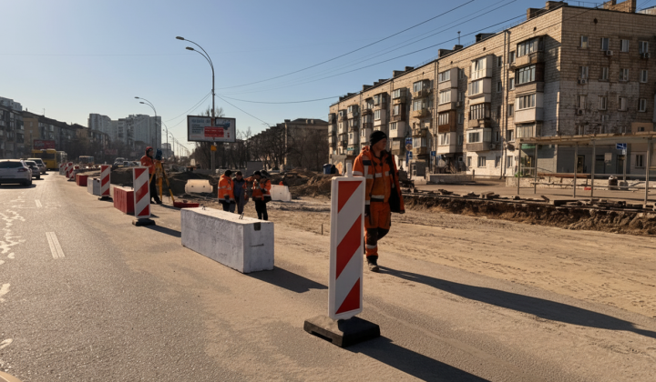 Repairs of Kharkiv Highway in Kyiv