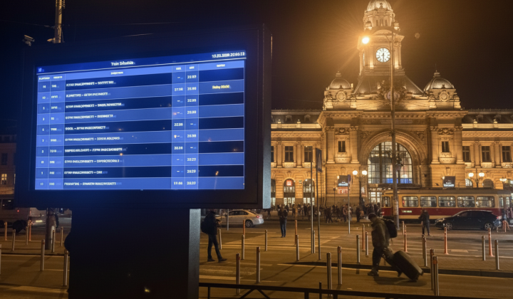 First street timetable board for trains