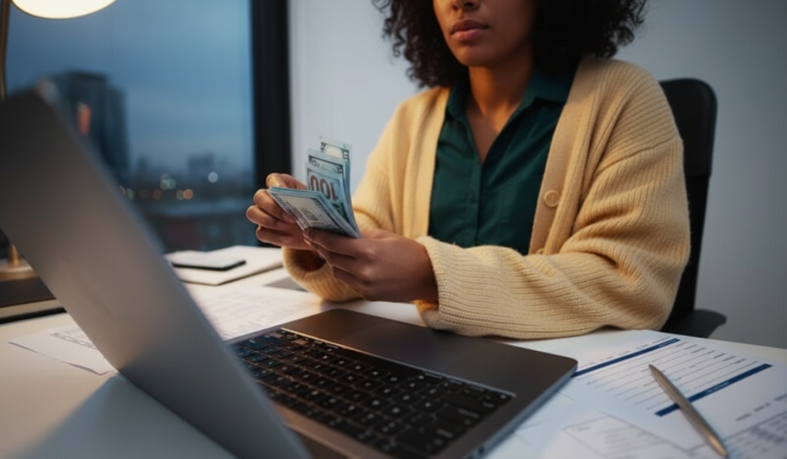Checking funds in the bank