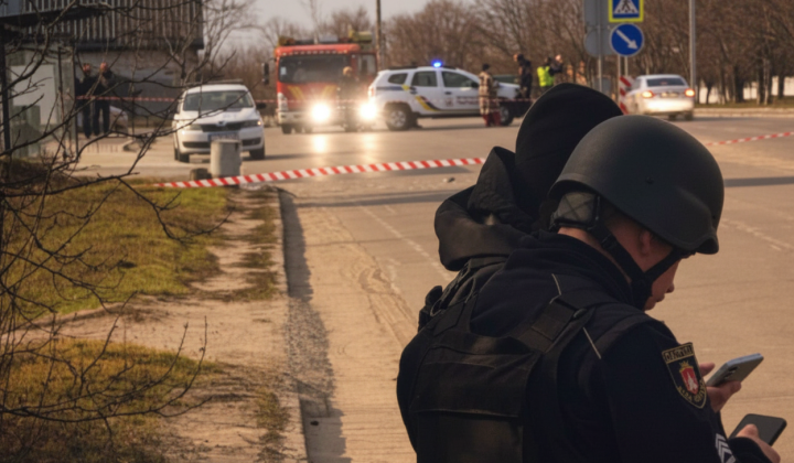 Fire in a dumpster in Bila Tserkva