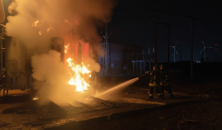 Russian aggression: infrastructure shelling at night