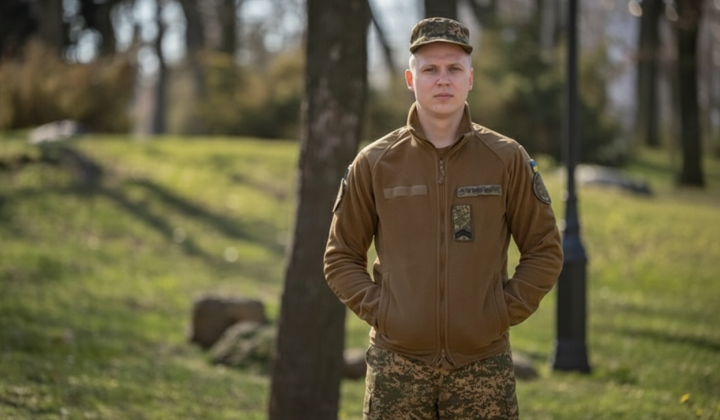 Боец Нацгвардии на фронте