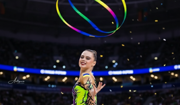Ukrainian gymnast with gold medals