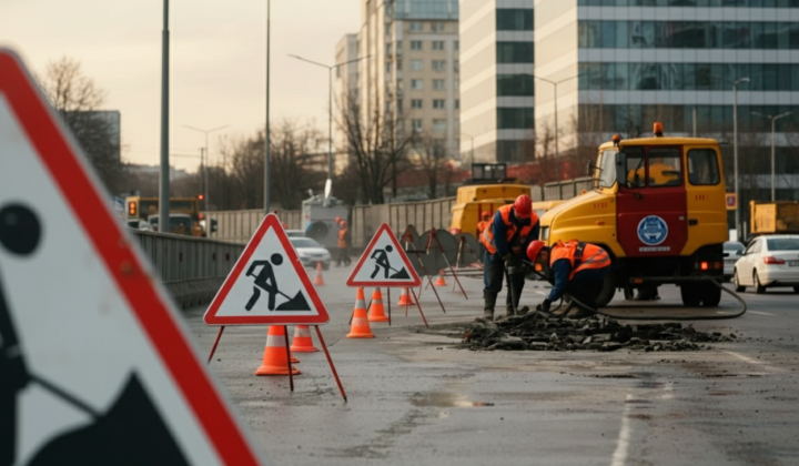 Traffic restriction on bridge in Kyiv