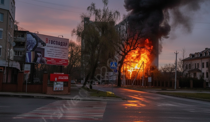 Безпілотник атакує житловий будинок в Обухові
