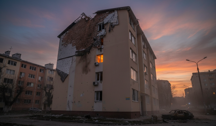 Destroyed buildings in Kriukivshchyna and Obukhiv