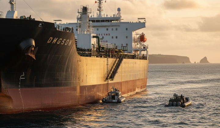 Detained tanker Flora 1 in Sweden