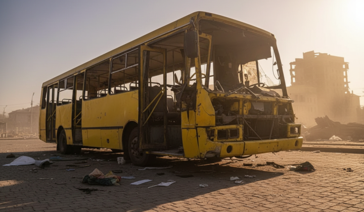 Росіяни вдарили по автобусу в Нікополі