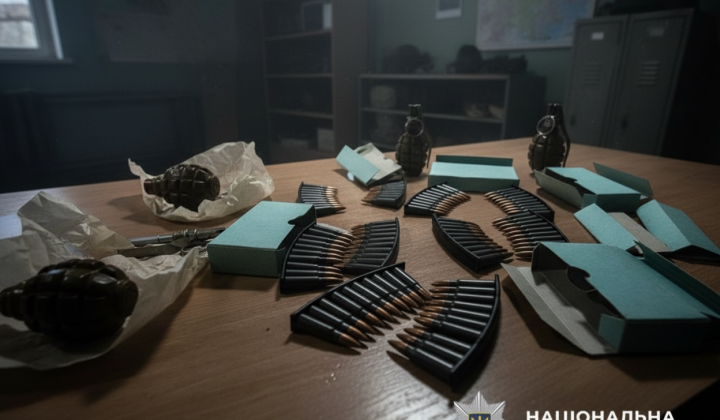 Man with grenades and bullets