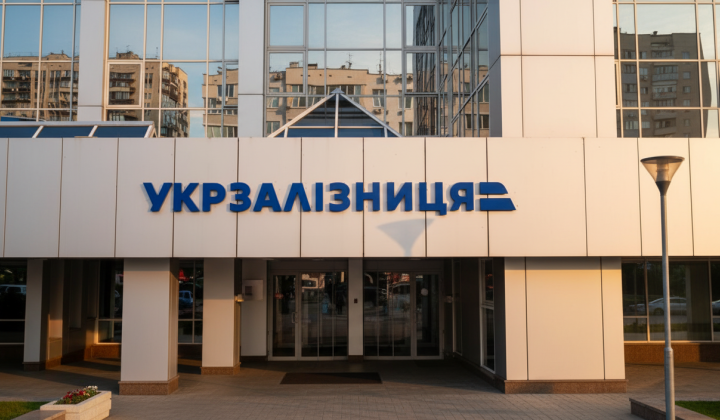 Грошові купюри та логотип Укрзалізниці