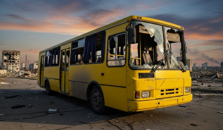 Російський дрон влучив у маршрутний автобус у Херсоні