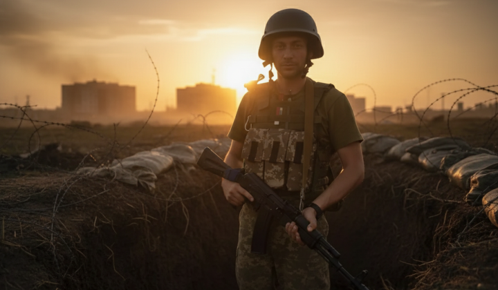 Soldier during an interview