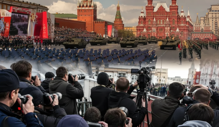 Journalists at the May 9 parade