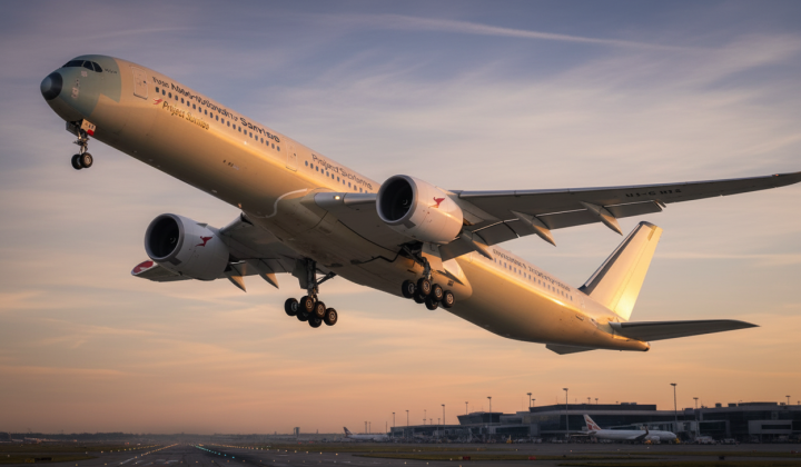 Літак A350-1000ULR у повітрі