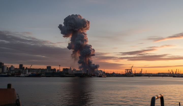 Explosion of a sea drone in the port of Constanta