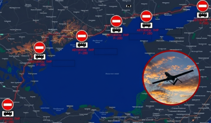 Запрет на движение по ключевым дорогам в Крым