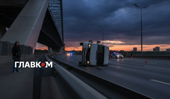 Авария в Киеве: Mercedes врезался в метропереход