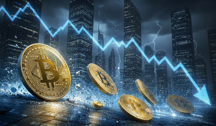 Bitcoin chart falling to $60 800