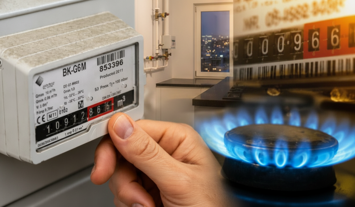 Показання лічильників газу на платіжках