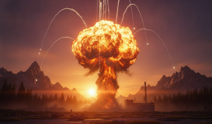 Destruction of the plant with explosion of ammunition