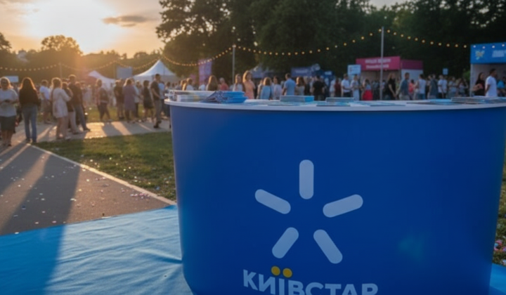Логотип Київстару з символічними гривнями