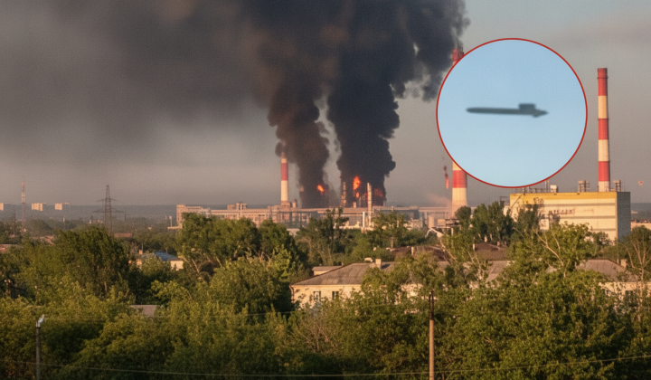View of the Russian plant and refinery