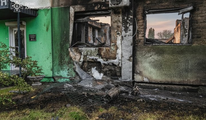 Effects of missile strike in Kharkiv