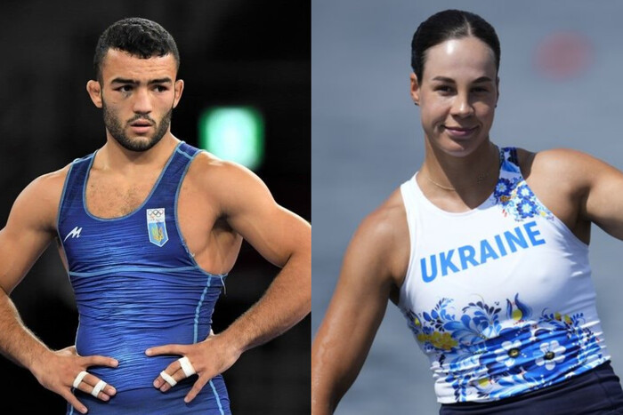 Спортсмен з прапором України на церемонії закриття Олімпіади-2024