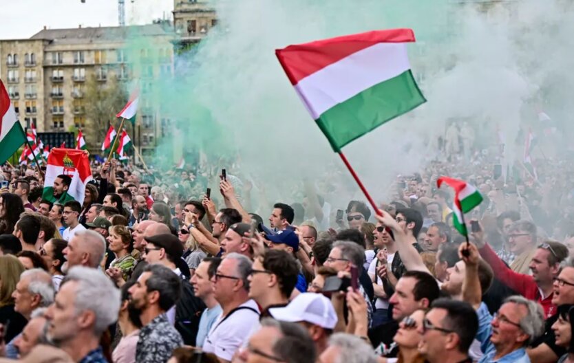 Протест в Будапеште против политики Орбана